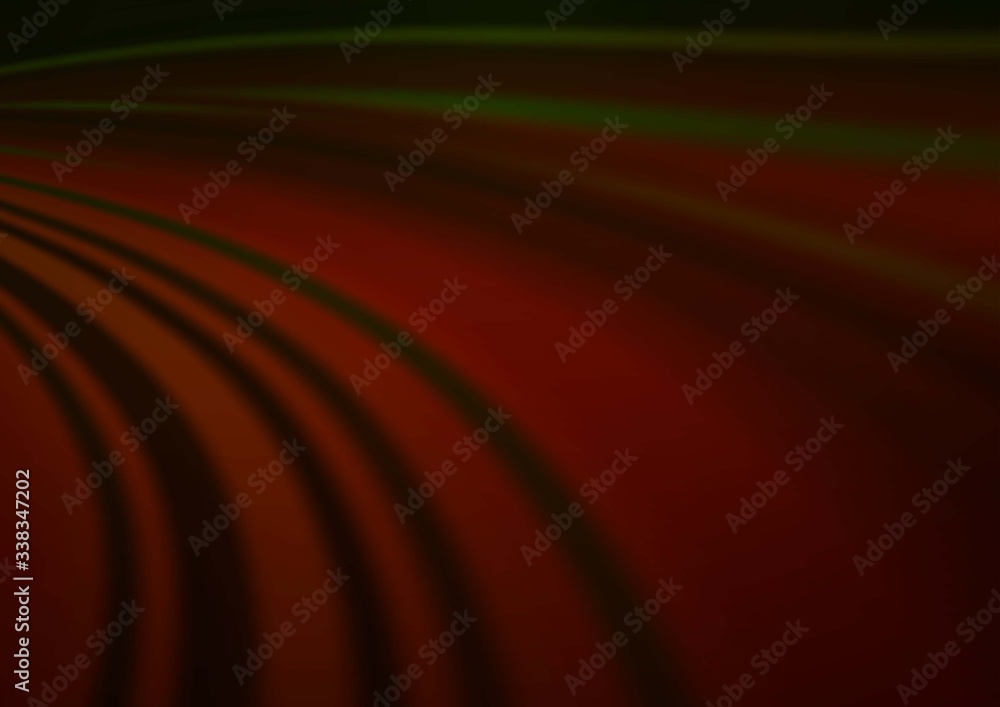 Dark Green, Red vector background with bent lines. A vague circumflex abstract illustration with gradient. Brand new design for your ads, poster, banner. Dark Green, Red vector background with bent lines. A vague circumflex abstract illustration with gradient. Brand new design for your ads, poster, banner.