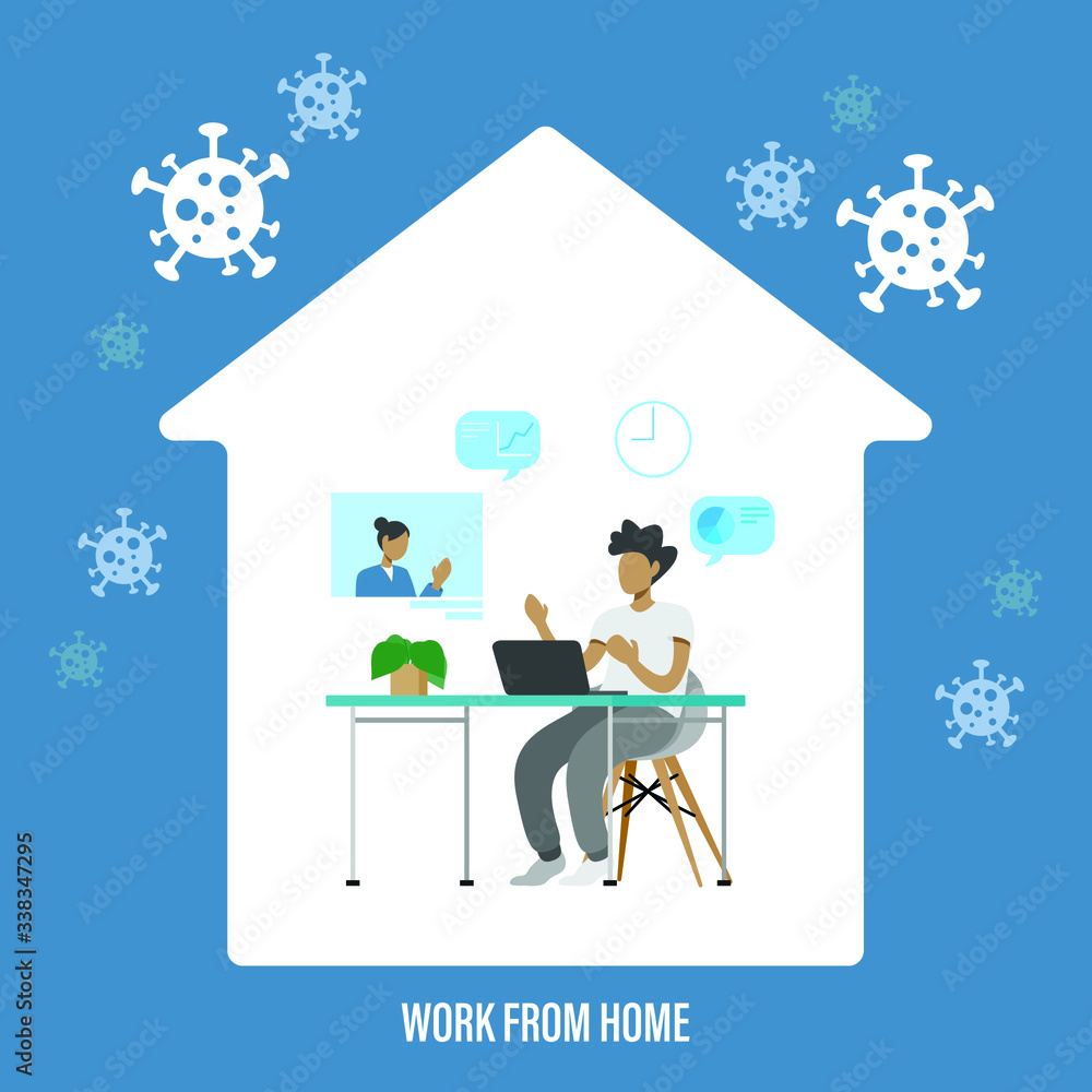 work from home corona virus flat illustrations vector
work from home corona virus flat illustrations vector