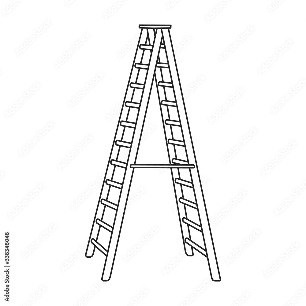 Ladder vector icon.Outline vector icon isolated on white background ladder. Ladder vector icon.Outline vector icon isolated on white background ladder.