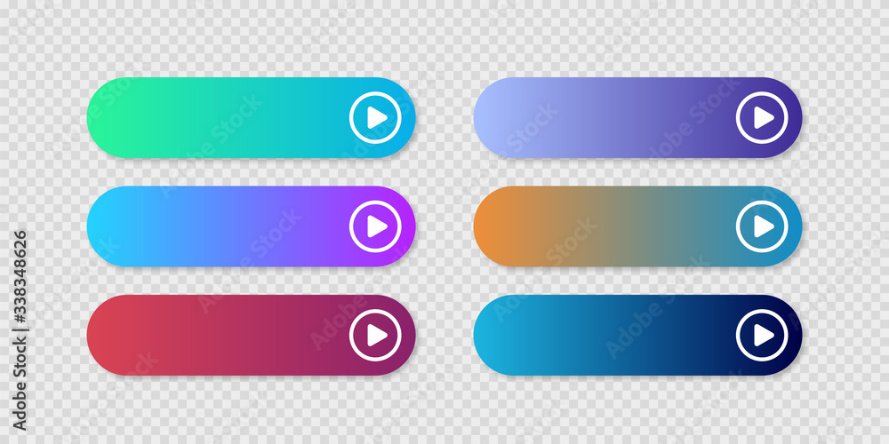 Button with gradient buttons on transparent background for site design Button with gradient buttons on transparent background for site design