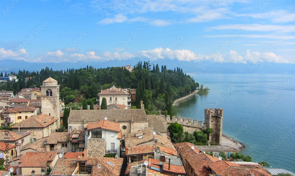 Garda lake view from castle Sirmione