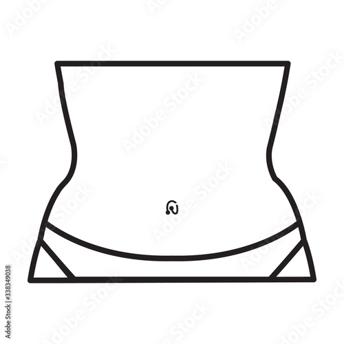 Navel of pierced vector icon.Outline vector icon isolated on white background navel of pierced.