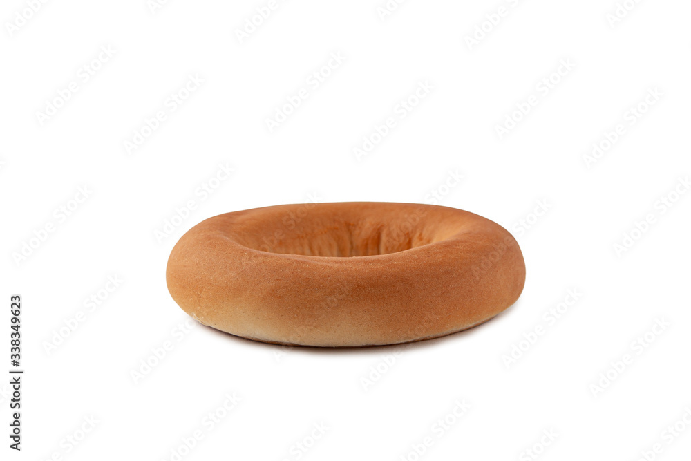 Fresh bagel isolated on white background. Round bagel Fresh bagel isolated on white background. Round bagel