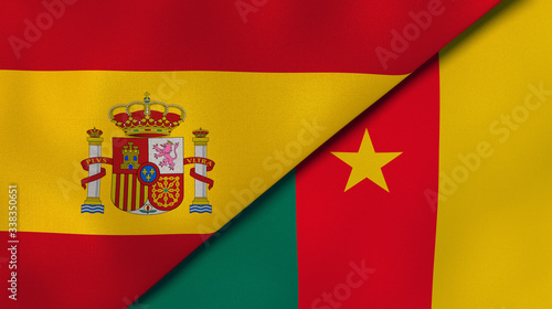 Wallpaper Mural The flags of Spain and Cameroon. News, reportage, business background. 3d illustration Torontodigital.ca