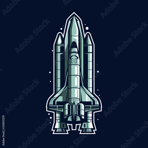 space plane vector illustration isolated on dark background