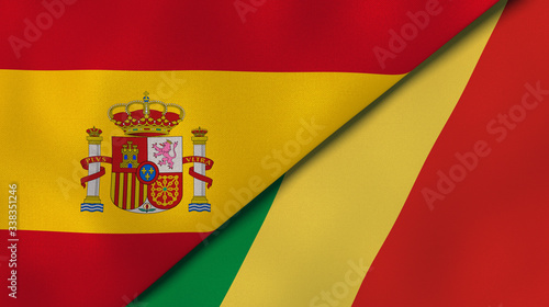 Wallpaper Mural The flags of Spain and Congo. News, reportage, business background. 3d illustration Torontodigital.ca