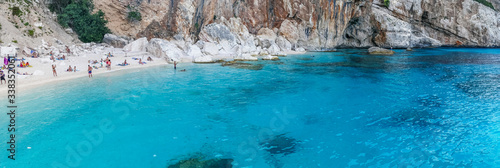 Fototapeta Naklejka Na Ścianę i Meble -  The beach of Cala Mariolu in Sardinia with turquoise water (Gulf of Orosei)