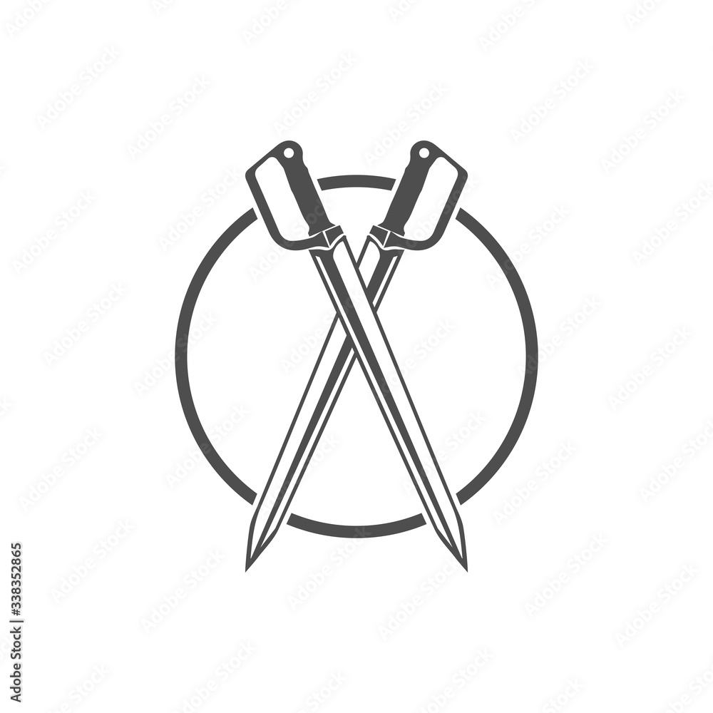 Sword weapon vector logo template illustration design Sword weapon vector logo template illustration design