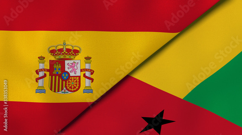 Wallpaper Mural The flags of Spain and Guinea Bissau. News, reportage, business background. 3d illustration Torontodigital.ca