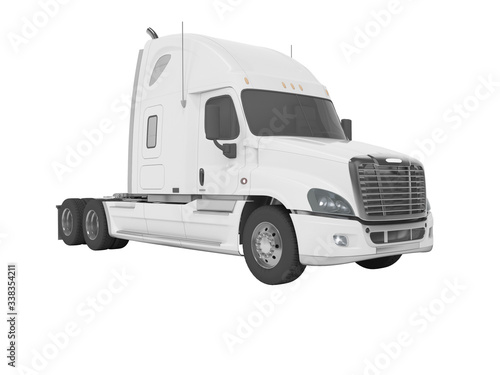 3d rendering white truck for cargo transportation isolated on white background no shadow
