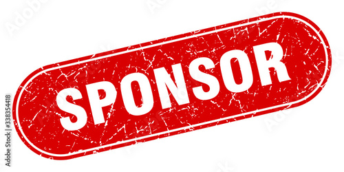 sponsor sign. sponsor grunge red stamp. Label