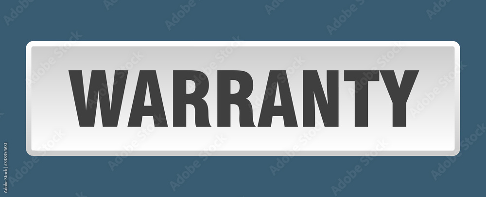warranty button. warranty square white push button warranty button. warranty square white push button