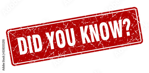 did you know stamp. did you know vintage red label. Sign