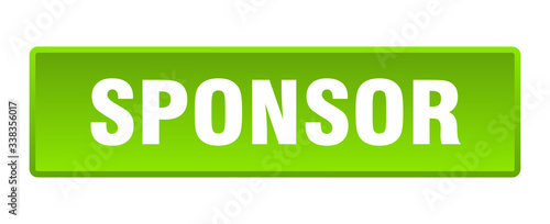 sponsor button. sponsor square green push button