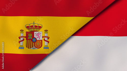 Wallpaper Mural The flags of Spain and Monaco. News, reportage, business background. 3d illustration Torontodigital.ca