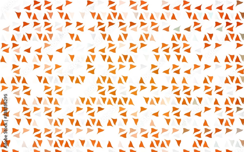 Light Orange vector cover in polygonal style. Glitter abstract illustration with triangular shapes. Smart design for your business advert.