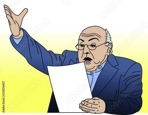 The boss gives directions, vector image