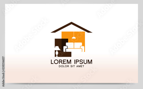 Modern furniture symbol logo design. Vector graphic illustration