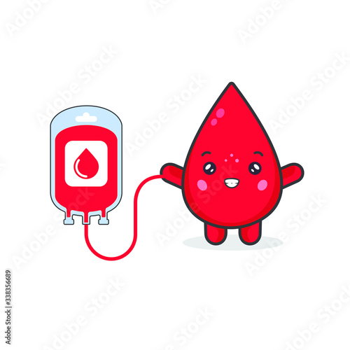 Cute Blood Characters and Donate Concept