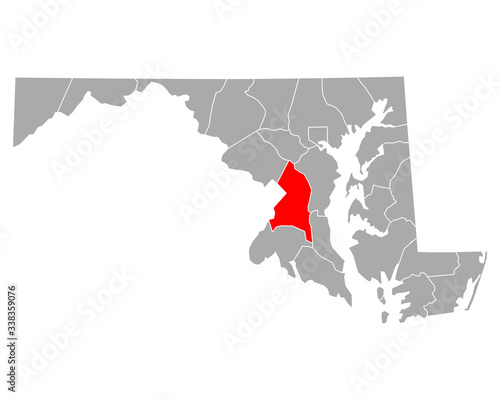 Karte von Prince George in Maryland