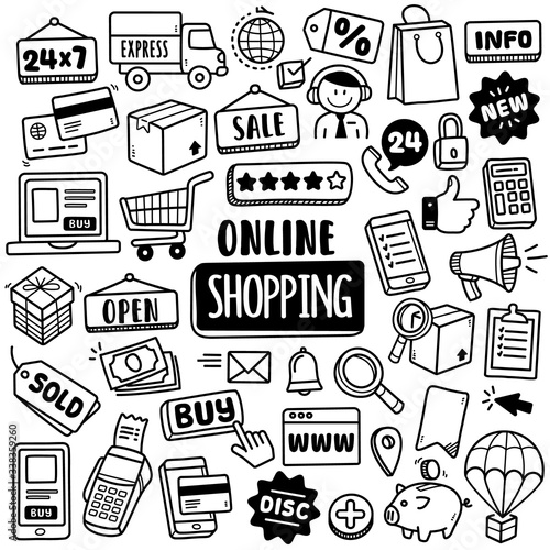 Hand-drawn Vector Collection: Online Shopping