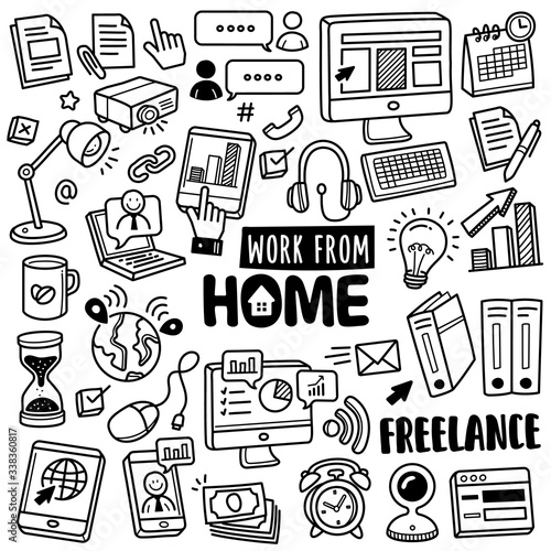 Hand-drawn Vector Collection: Work from Home