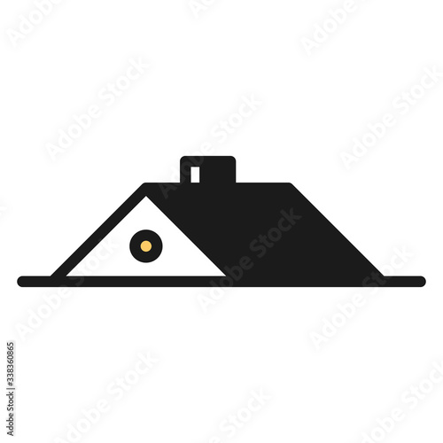 Vector illustration of a home logotype in a form of an attic. It represents a concept of household, construction and residential buildings. Also can be used as a logo, icon or badge