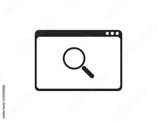 Search icon for wabsite page design. Line vector. Website information.