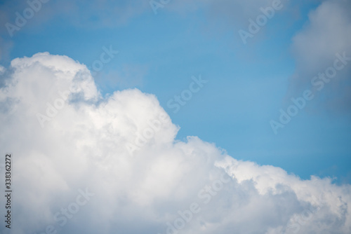 Blue sky with white cumulus clouds