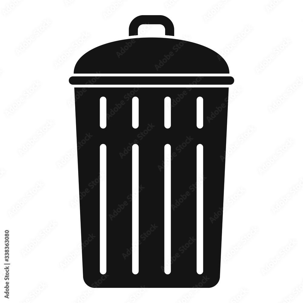 Steel recycle bin icon. Simple illustration of steel recycle bin vector icon for web design isolated on white background Steel recycle bin icon. Simple illustration of steel recycle bin vector icon for web design isolated on white background