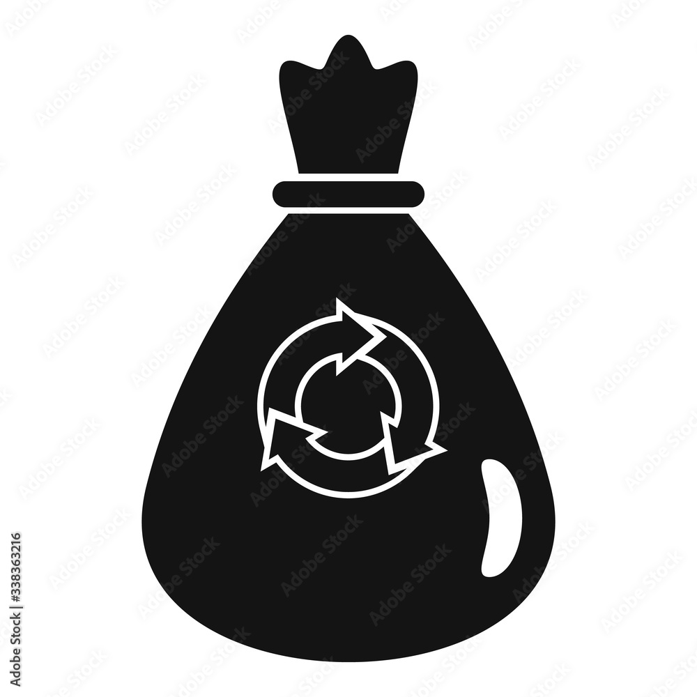 Recycling home bag icon. Simple illustration of recycling home bag vector icon for web design isolated on white background Recycling home bag icon. Simple illustration of recycling home bag vector icon for web design isolated on white background
