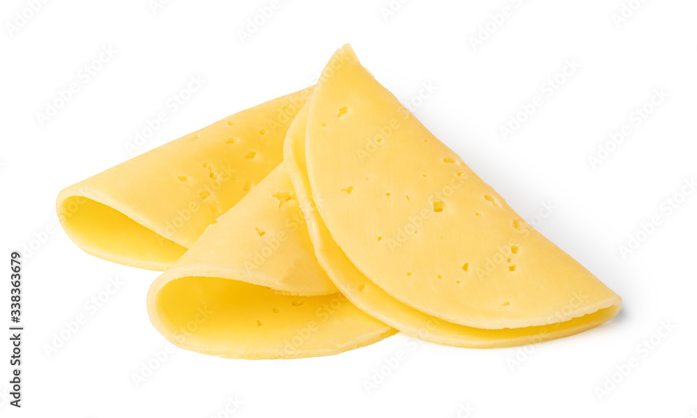 cheese slice on a white background cheese slice on a white background