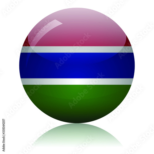 Free Download Gambian flag glass button vector illustration - GFXLoad