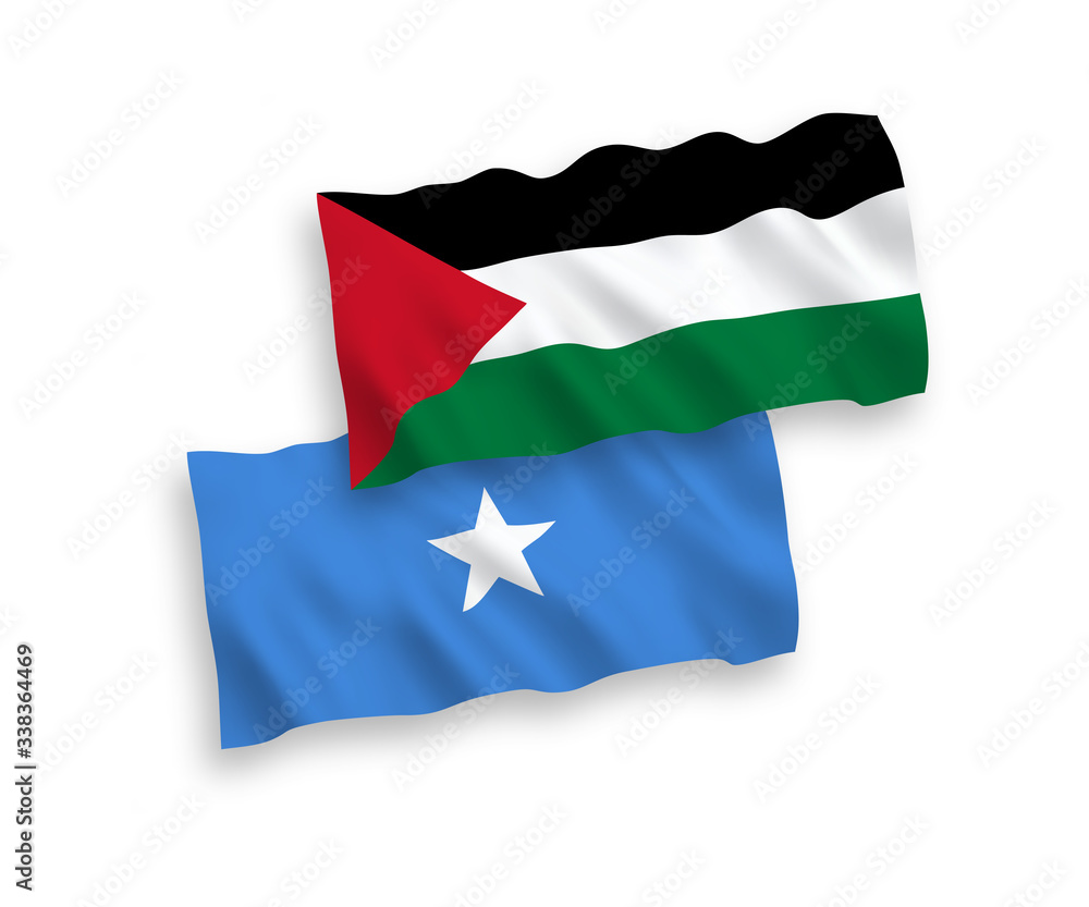 Flags of Palestine and Somalia on a white background Flags of Palestine and Somalia on a white background