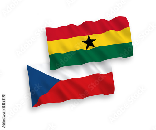 Flags of Czech Republic and Ghana on a white background