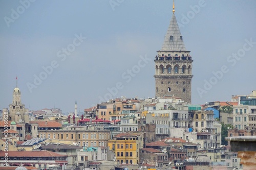 View of the city of Istanbul, Turkey, where the Galata Tower stands out.