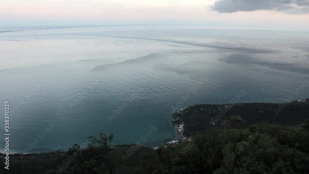 Movement shot of the seascape on Arrabida mountain. Movement shot of the seascape on Arrabida mountain.