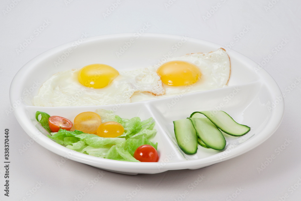 scrambled eggs in a Breakfast plate scrambled eggs in a Breakfast plate
