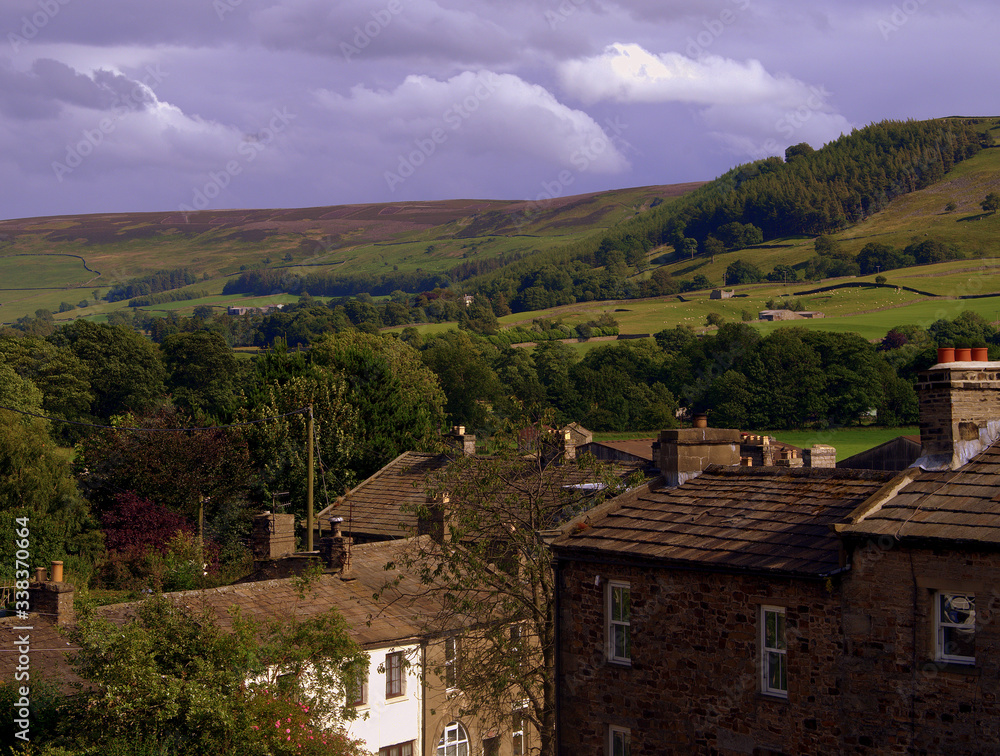 Village and fields in the Yorkshire Dales