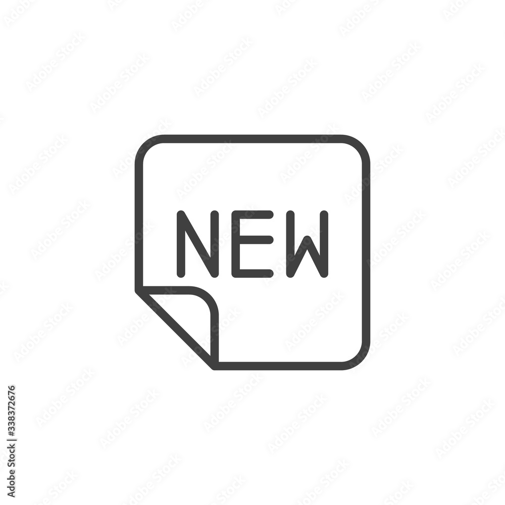 New, promotion sticker line icon. linear style sign for mobile concept and web design. New emblem label outline vector icon. Symbol, logo illustration. Vector graphics New, promotion sticker line icon. linear style sign for mobile concept and web design. New emblem label outline vector icon. Symbol, logo illustration. Vector graphics