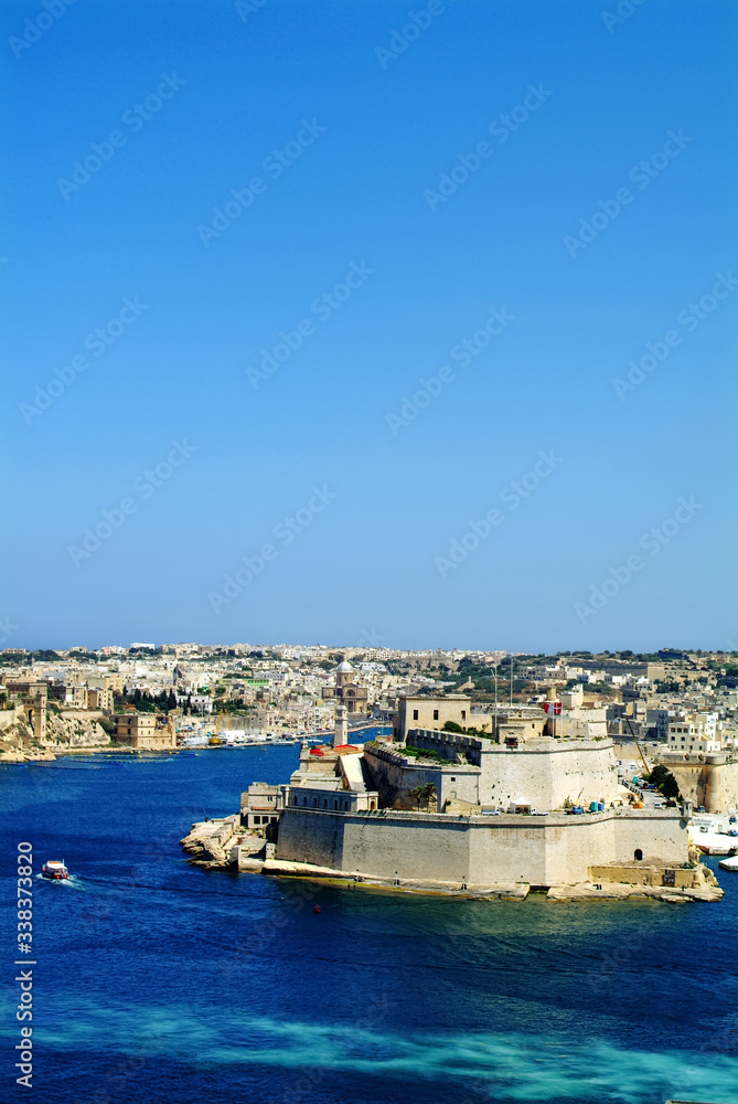 Malta 2005 : Aerial view of Forth St. Angelo, Grand Harbour At Afternoon