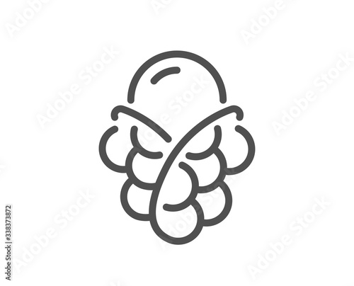 Ice cream bubble waffle line icon. Vanilla sundae cone sign. Frozen summer dessert symbol. Quality design element. Editable stroke. Linear style ice cream icon. Vector