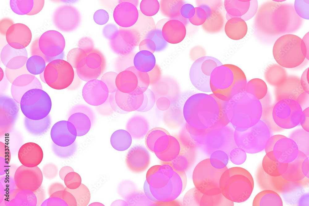 Colorful pink bokeh bubble illustration pattern texture. Perfect for artwork background