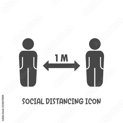 Social distancing 1 meter icon simple flat style vector illustration.