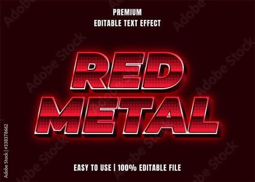 Editable text effect - Red Metal Style