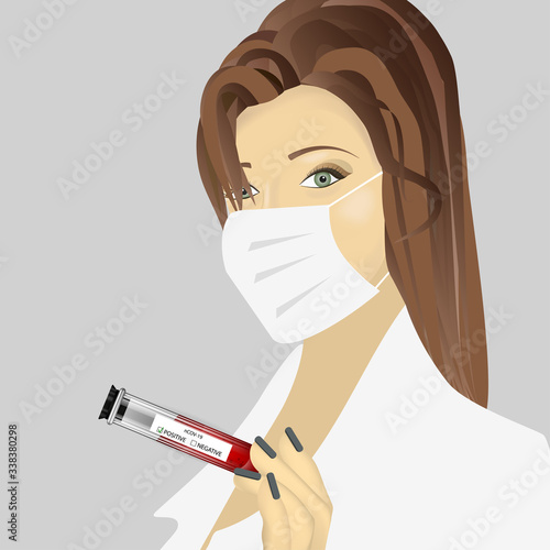 Medical worker with coronavirus test