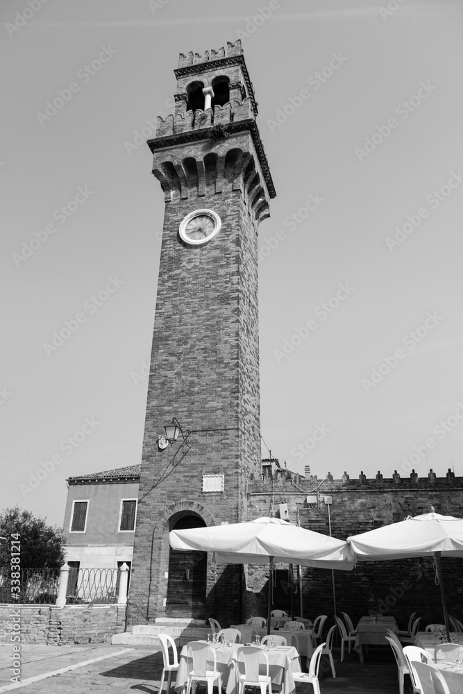 Φωτογραφία Brick bell tower of the church of San Giacomo in Murano, Venice island, Italy