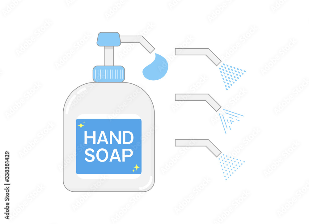 Illustration of hand soap. Hand soap bottle body. アイコン:ハンドソープ ボトル 石鹸 本体 セット Illustration of hand soap. Hand soap bottle body. アイコン:ハンドソープ ボトル 石鹸 本体 セット