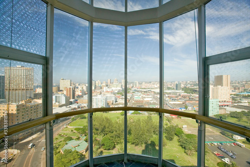 Aerial perspective of Durban  South Africa skyline