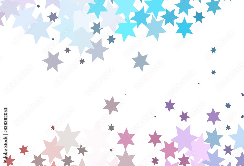 Light Blue, Red vector pattern with christmas stars. Light Blue, Red vector pattern with christmas stars.